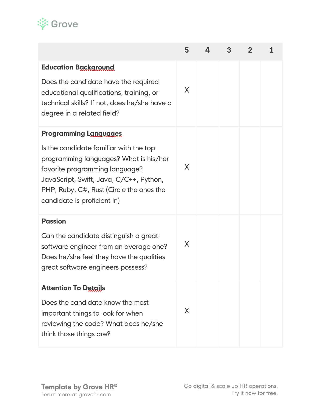 software-engineer-interview-evaluation-form-template